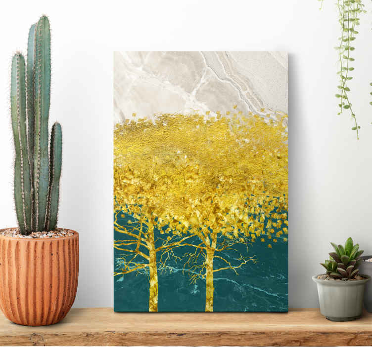 Tableau image arbres dorés - TenStickers