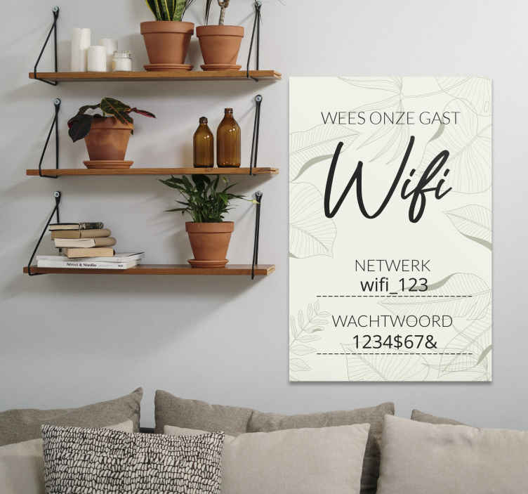 Wees onze gast wifi canvas - TenStickers