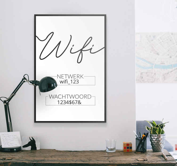 Wifi netwerk minimalistisch canvas schilderij - TenStickers