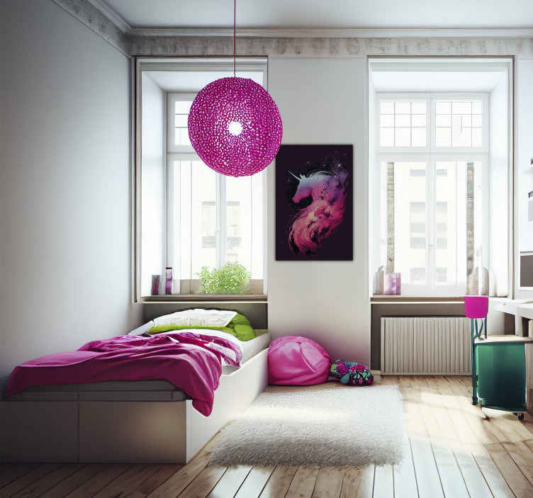 Galaxy Eenhoorn Canvas schilderij eenhoorn - TenStickers