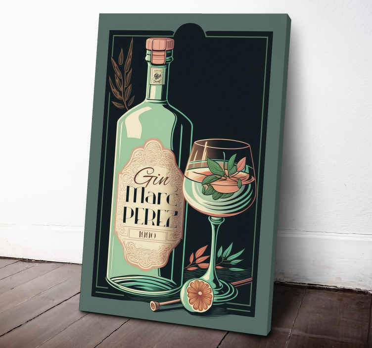 Cuadro vintage Gintonic - pared de cocina