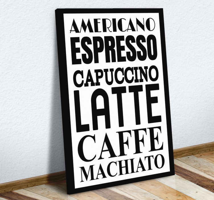 Cuadro cocina Guia de cafés - para decorar un