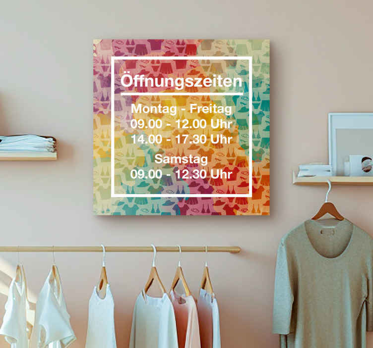 Leinwandbild Personalisiert Öffnungszeiten Bunt - TenStickers