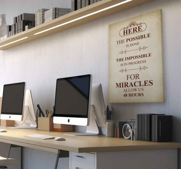 Vintage motivatie canvas schilderij kantoor - TenStickers