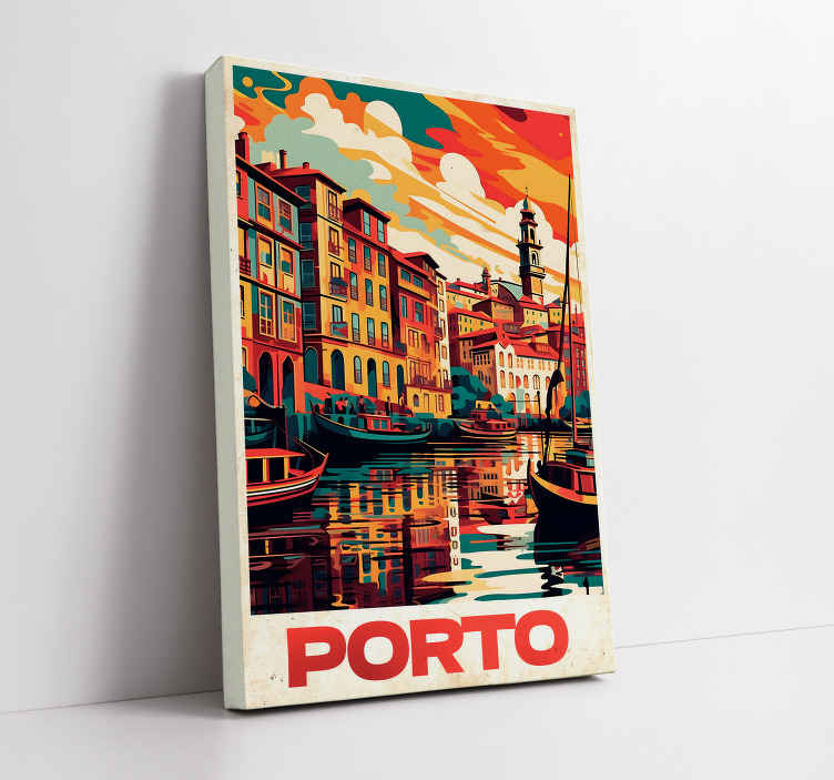 Quadro de cidade cartaz vintage do Porto - TenStickers