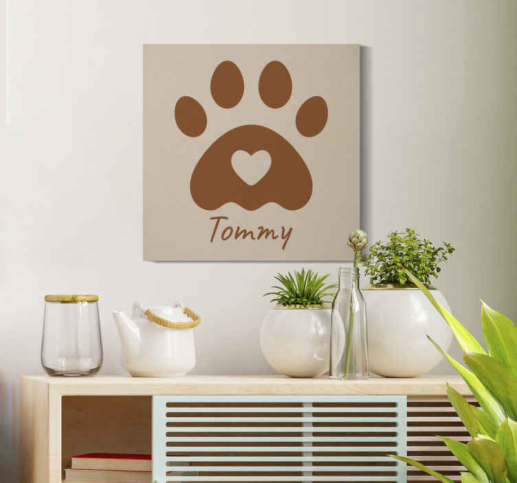 Quadro personalizavel pata com nome - TenStickers
