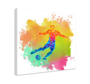Dynamisk fotbollsaction Kanvas sport - Tenstickers