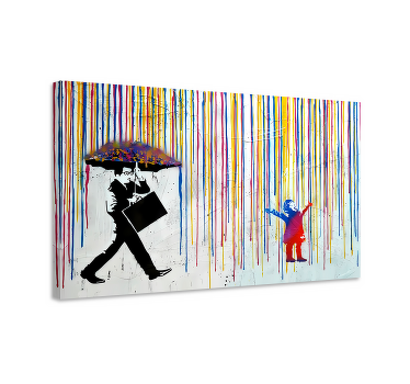 Colorful rain decorative canvas art - TenStickers
