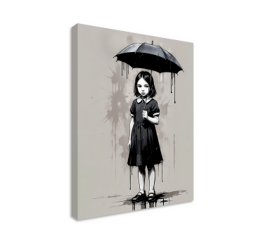 Paraply pige kunst lærredsbillede - TenStickers