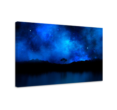 Cuadro azul escena de nebulosa estelar - TenVinilo