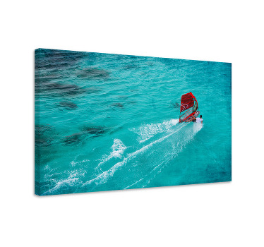 Cuadro azul windsurfista en el agua - TenVinilo