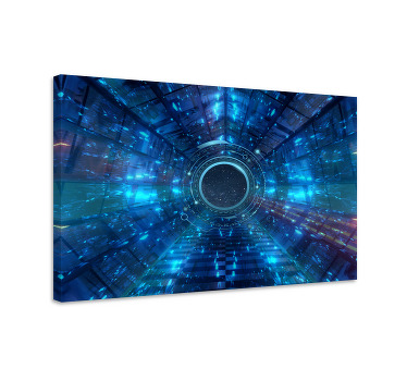 Cuadro azul fondo sci-fi geométrico azul - TenVinilo