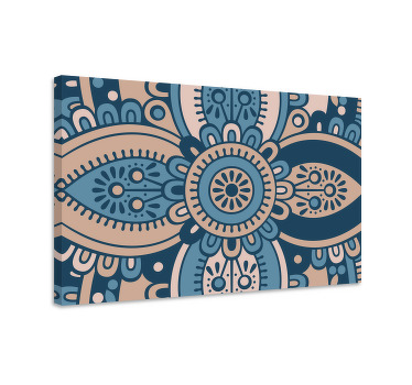 Cuadro azul mandala floral azul - TenVinilo