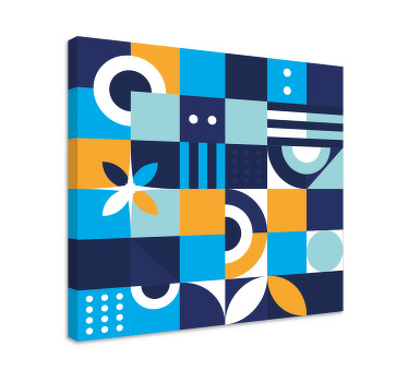 Cuadro azul diseño geométrico azul - TenVinilo