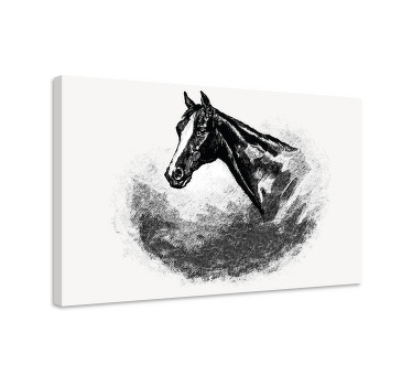 Paarden schilderij op canvas potloodtekeningen - TenStickers