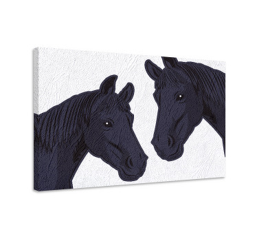 Quadro con cavallo immagine di due cavalli scuri - TenStickers