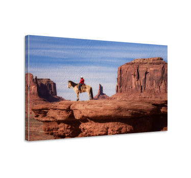 Paarden schilderij op canvas wild west grand canyon - TenStickers