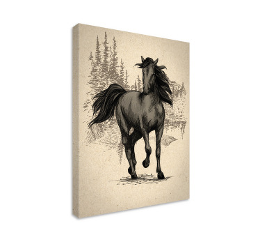 Paarden schilderij op canvas teken een paard - TenStickers