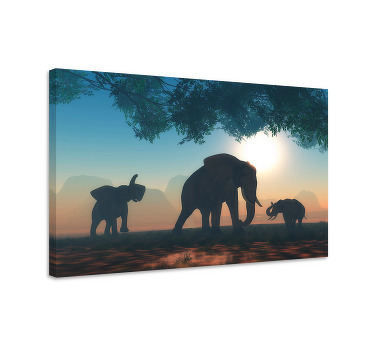 Canvas schilderij olifant wilde olifant - TenStickers