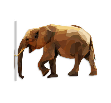 Canvas schilderij olifant geometrische aziatische olifant - TenStickers