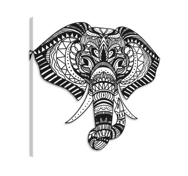 Canvas schilderij olifant etnische olifant - TenStickers