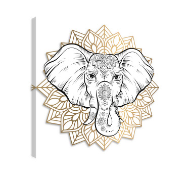 Canvas schilderij olifant mandala olifant - TenStickers