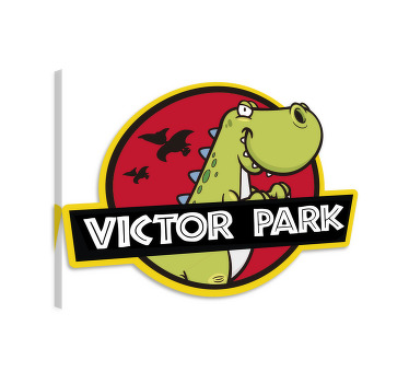 Canvas schilderij dinosaurus aanpasbaar embleem - TenStickers