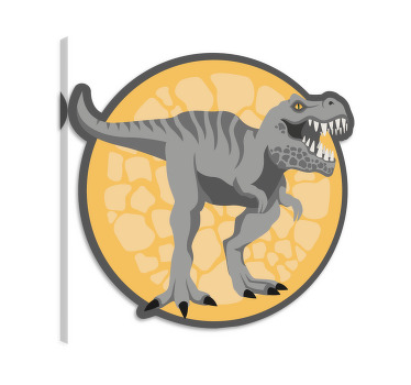 Canvas schilderij dinosaurus t-rex achtergrond handgetekend - TenStickers