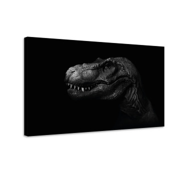 Kanvas dinosaurie realistisk och elegant på svart bakgrund - Tenstickers