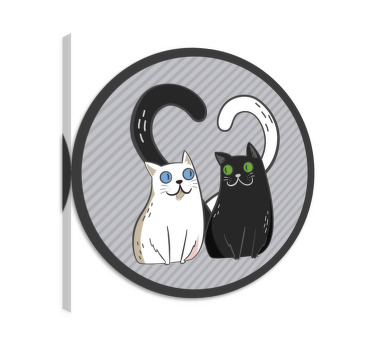 Vinyl szőnyeg két macska színes szemekkel vászon macskák - TenStickers