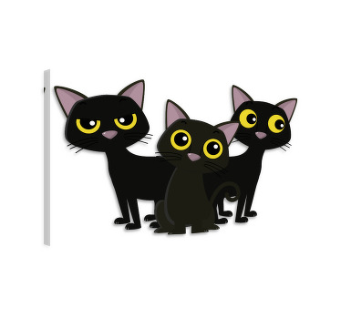 Cuadro de gatos gatitos negros - TenVinilo