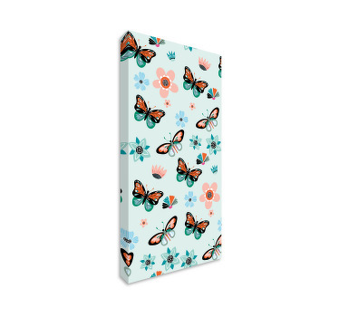 Butterfly canvas of butterflies and flowers - TenStickers