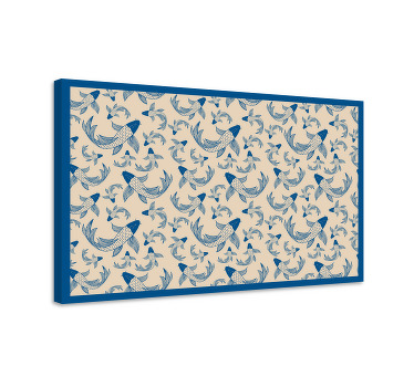 Wandbild fische blaue schwimmende fische auf beige - TenStickers