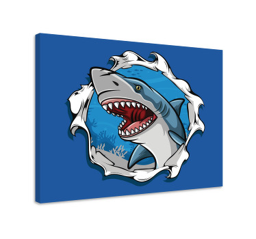 Wandbild fische großer hai 3d - TenStickers