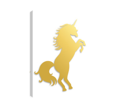 Dipinto unicorno unicorno dorato - TenStickers