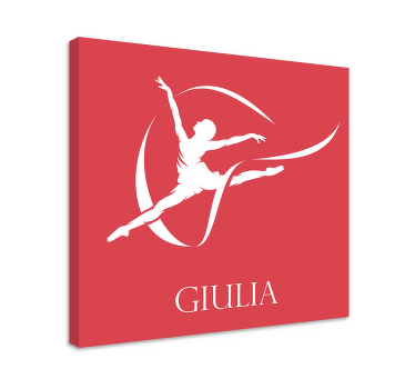 Elegant balletdanser silhuet ballerina lærredsbillede - TenStickers