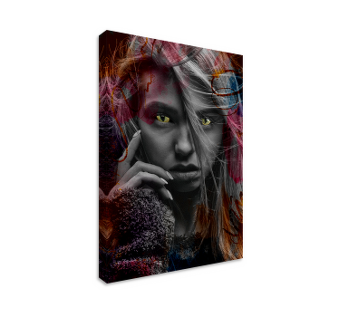 Artistic feline look modern canvas wall art - TenStickers