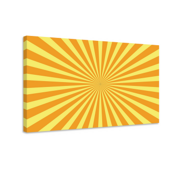 Abstrakt solnedgang med orange toner 70's lærred - TenStickers