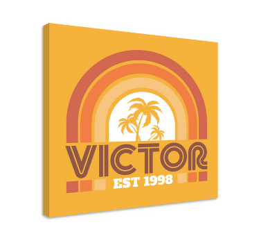Tilpasset palm retro vintage billede på lærred - TenStickers