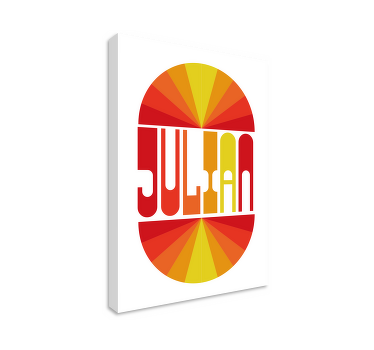 Brugerdefineret solopgang navn retro billede på lærred - TenStickers