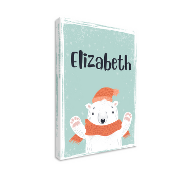 Cuadro con nombre oso polar infantil - TenVinilo