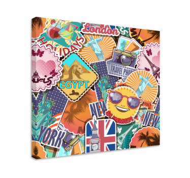 Tableau collage de voyage mondial - TenStickers