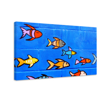 Canvas landschap Bakstenen muur oceaan - TenStickers