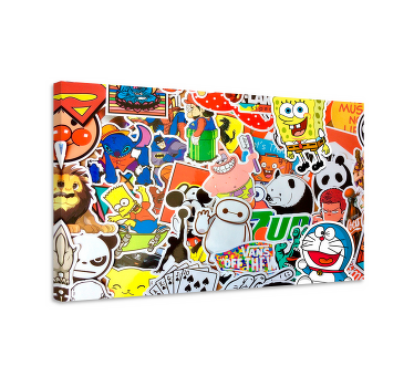 漫画のキャラクターの保育園のキャンバス - TENSTICKERS