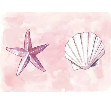 Wonderful nautical canvas print of seashells and starfish, it can be put in any room of your home. Order it now! Home delivery!