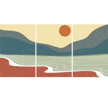 An abstract Nordic sea view with mountain landscape wall canvas art prints that would keep your guest asking you where you purchased your canvas.