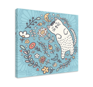 Mandala Wandbilder Entzückendes katzenmandala - TenStickers