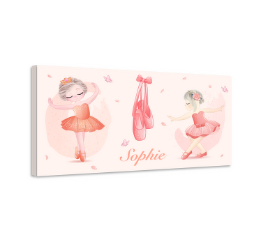 Bailarinas tríptico con nombre ballerina canvas - Tenstickers