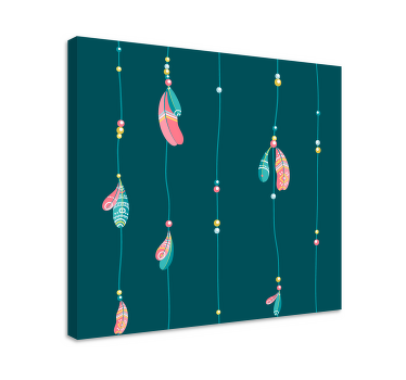 Intiansininen höyhenet roikkuvat höyhen canvas - Tenstickers