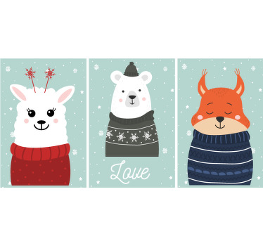 Incredible animal inspired cartoon childrens wall art canvases in a stunning nordic style. Choose your size and get hanging.